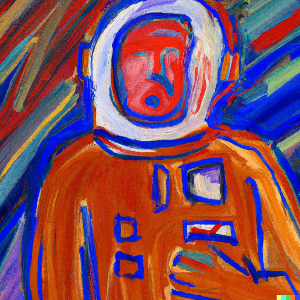 an astronaut, painting by Edvard Munch